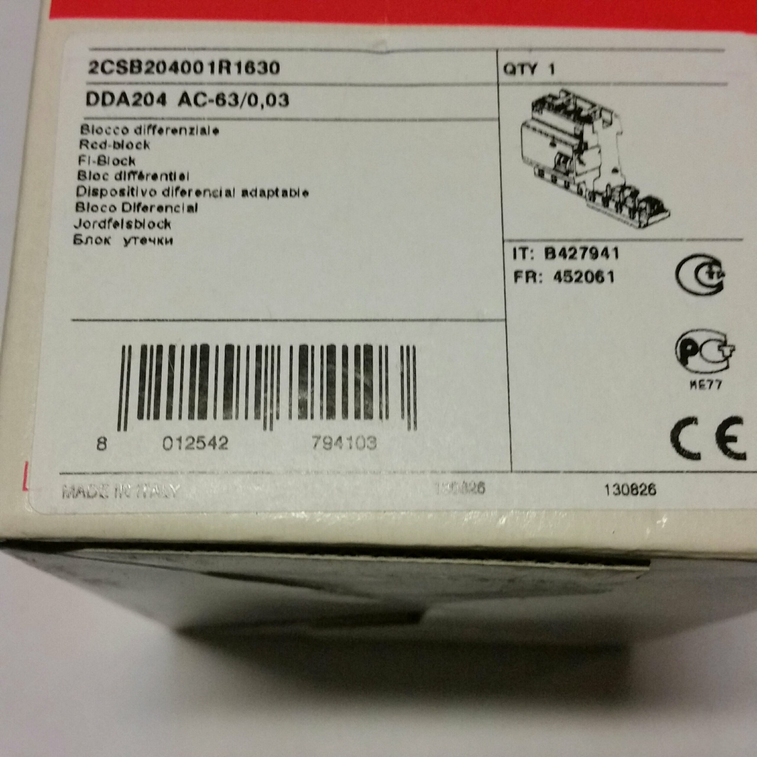 ABB B4W7941 Blocco differenziale ABB max 63A 0,03A 4P - immagine 2