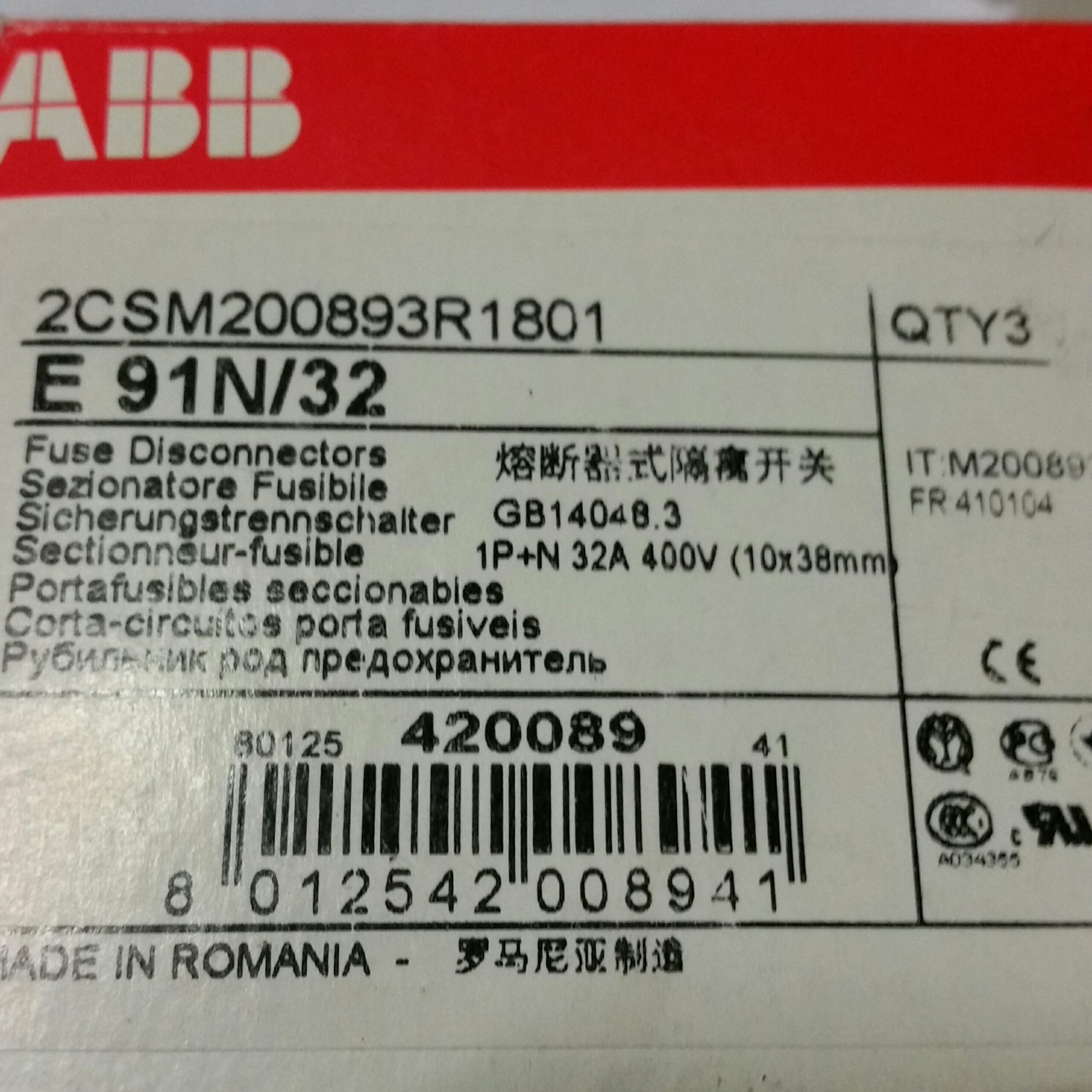 ABB M200803 Portafusibili ABB 1P+N - immagine 2