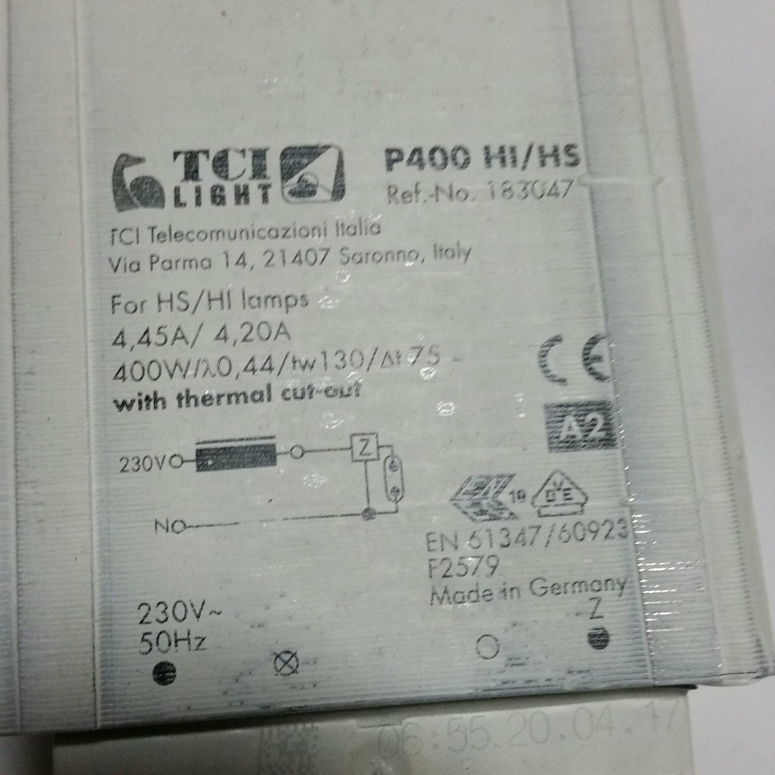 Alimentatore per lampade a ioduri metallici TCI 183047 - immagine 2