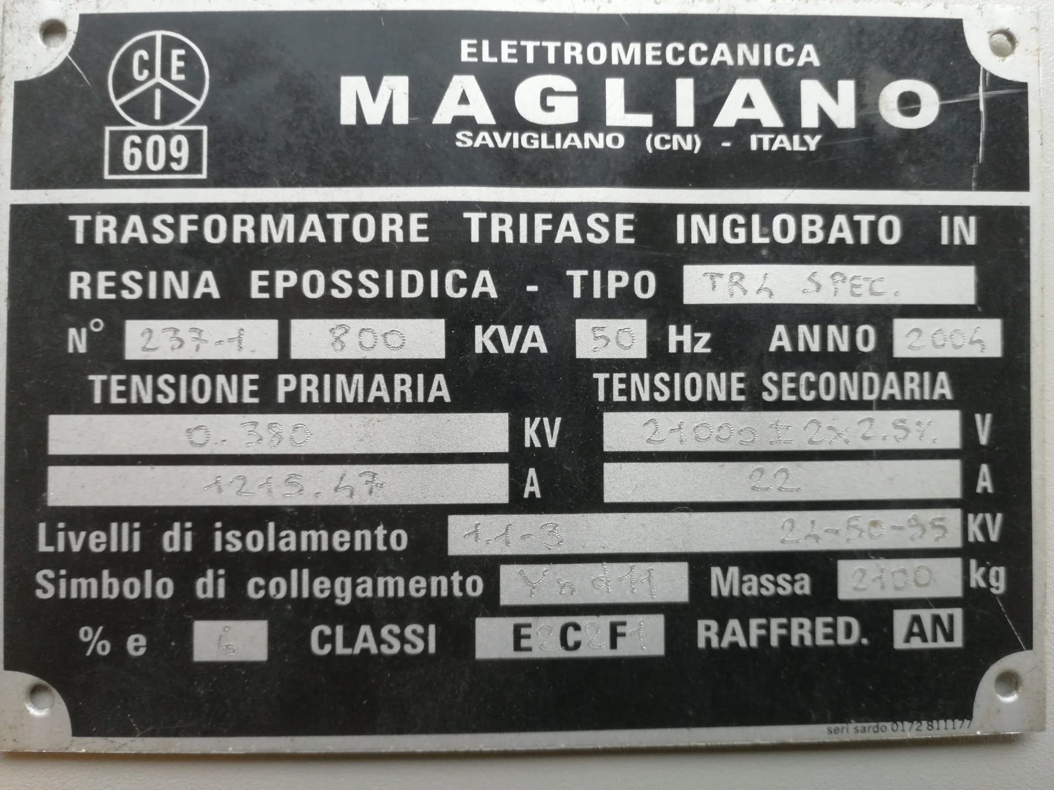 Trasformatore in resina di media tensione inglobato 800 KV - immagine 3