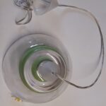 Lampadario da soffitto verde / trasparente diametro 25 cm