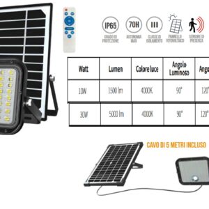 Faro LED a carica solare