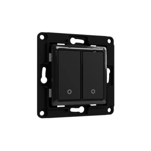 Shelly Wall Switch 2 - Pulsanti filari da parete 2 tasti nero con supp relè