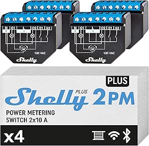 Shelly Plus 2PM - FOUR PACK Smart Relay Tapparelle 16A AC/DC WiFi + PM