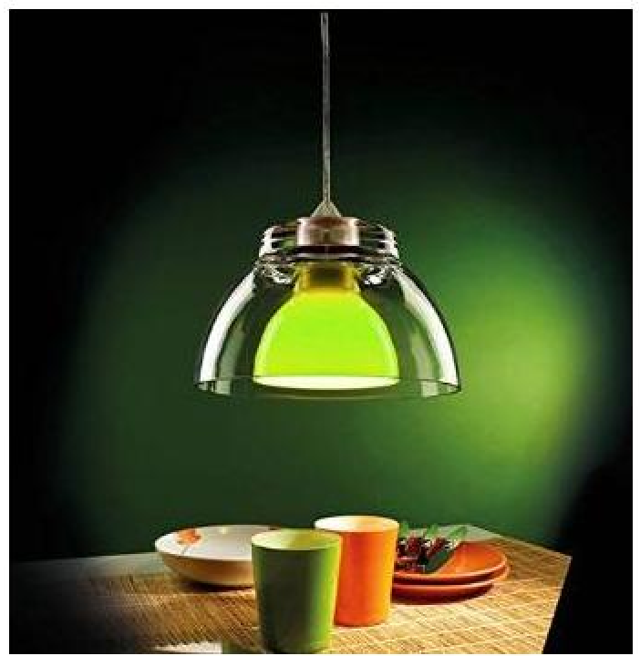 Lampadario da soffitto verde / trasparente diametro 25 cm - immagine 2